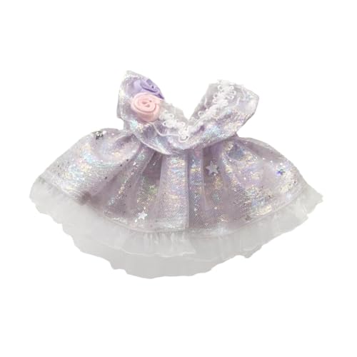 harayaa 17 cm Puppenkleid für Mädchen, Puppenkleidung, weiches Partygeschenk, Kostümzubehör für Kinder, Geburtstagsgeschenk, pädagogische süße Kostüme, Lila von harayaa