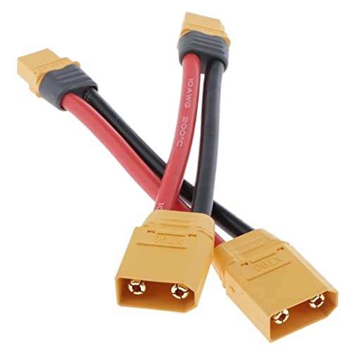 harayaa 2Pcs RC Batterie XT60 Buchse auf XT90 Stecker 10AWG Silikonkonverter, 100 MM harayaa 2Pcs RC Batterie XT60 Buchse auf XT90 Stecker 10AWG Silikonkonverter, 100 MM von harayaa