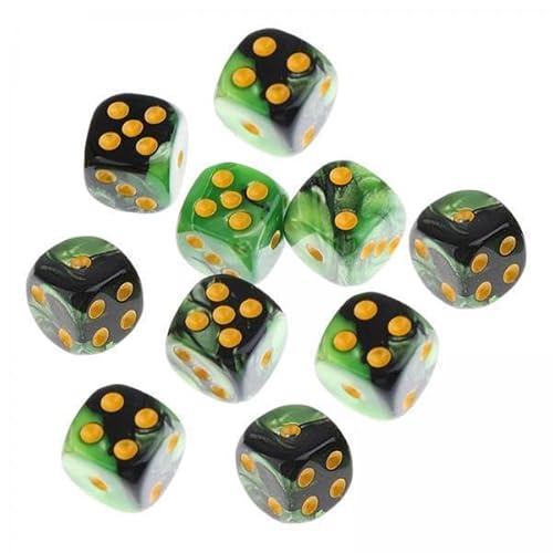 harayaa 2X Set von 10 Würfeln von Sechs Gesichtern, Undurchsichtiges Spielzeug für Unterrichten von RPG Mathematik, Schwarz Grün harayaa 2X Set von 10 Würfeln von Sechs Gesichtern, Undurchsichtiges Spielzeug für Unterrichten von RPG Mathematik, Schwarz Grün von harayaa