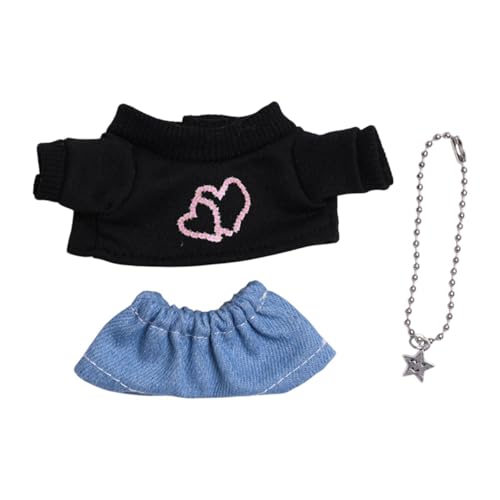 harayaa 3 Teiliges Puppen T Shirt, Puppenkleidung, Schönes Kostüm für Mädchen, Mini Puppenkleidung für 15/17 Puppen, Puppenanhänger, Geschenk, Schwarz Und Herz harayaa 3 Teiliges Puppen T Shirt, Puppenkleidung, Schönes Kostüm für Mädchen, Mini Puppenkleidung für 15/17 Puppen, Puppenanhänger, Geschenk, Schwarz Und Herz von harayaa