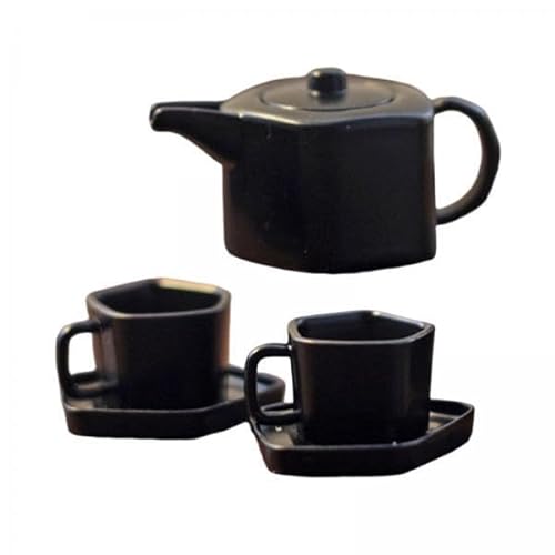 harayaa 3X Mini Teapot Spiel für 1/12, Teller, Küchenzubehör, Möbeldekoration, Lebendige Teetasse für DIY Dekoration von harayaa