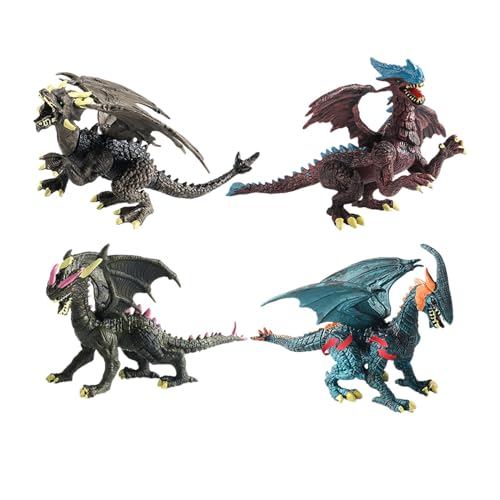 harayaa 4X -Drachen-Figuren, fliegendes Drachen-Modell, lebensechte Wildtier-Dinosaurier-Dekoration von harayaa