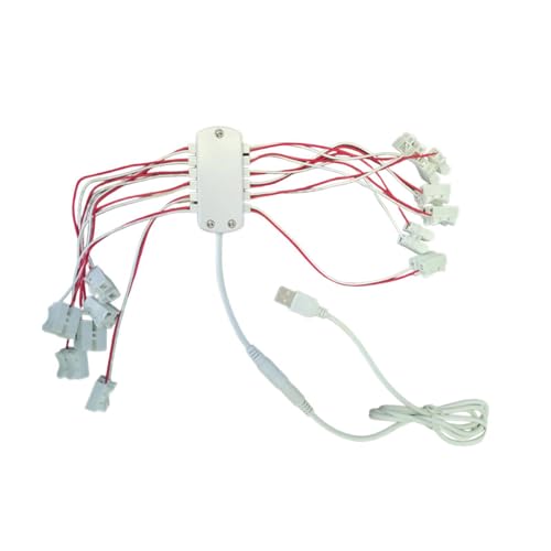 harayaa 5V USB-Netzteil, Stromausgang, 12 Anschlüsse, Verungssatz, 100 cm, für Modellbauten, Modelleisenbahn, Straßenlaterne, Mikrolandschaft von harayaa