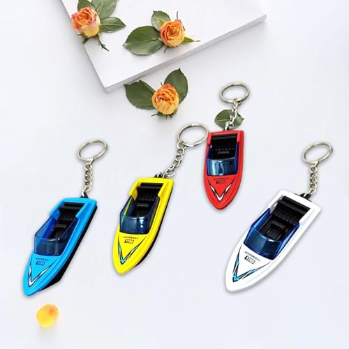 harayaa 5X 4 Teiliges Mini Bootsmodell, Legierungssimulations Schnellboot, Sommerspielzeug, Mikrolandschaft Dekorativ für Kindergeschenke Und von harayaa