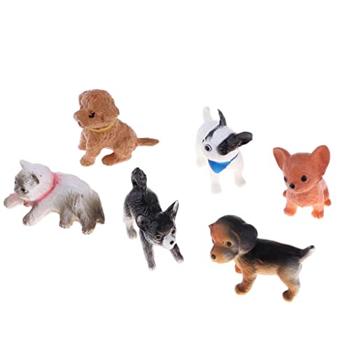 harayaa 6 Stück 1/12 Miniatur Katze Und Figur des Hundes Puppenhaus Zubehör von harayaa