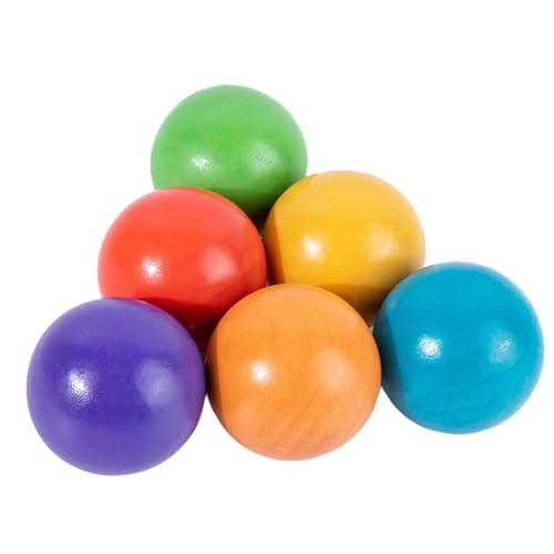harayaa 6 Stück Regenbogen-Holzkugeln, Lernmaterialien, Farbsortierung, Zählspielzeug für harayaa 6 Stück Regenbogen-Holzkugeln, Lernmaterialien, Farbsortierung, Zählspielzeug für von harayaa