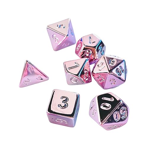 harayaa 7 Stück Polyedrische Würfel Spielwürfel D4-D20 Spielwürfel Unterhaltungsspielzeug für Partyspiel-Kartenspiele, Rose golden von harayaa