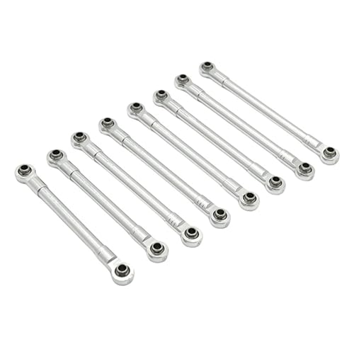 harayaa 8-teiliges RC-Auto-Chassis-Befestigungsgestänge, leichtes DIY-Zubehör, professionelles, einfach zu installierendes Zubehör aus Metall für 1/12 H12Y, Silber von harayaa