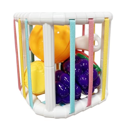 harayaa Baby-Formsortierspielzeug, elastisches Seil, Babyspielzeug, sensorischer Behälter, frühes Lernspielzeug für Kinder im Vorschulalter, Obst von harayaa