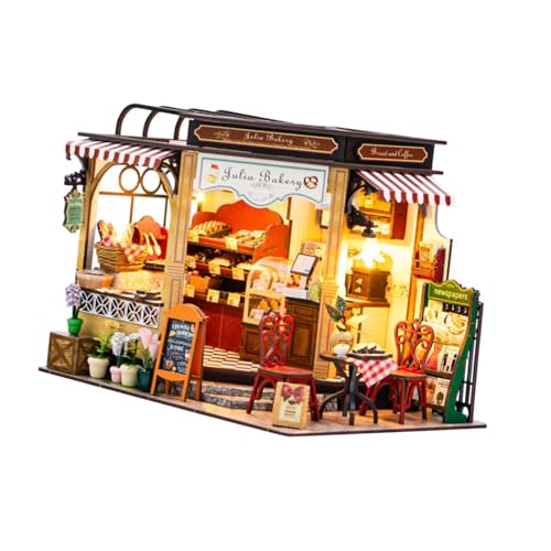 harayaa Bakery Tiny House Diorama-Bausätze mit LED-Lernspielzeug, 3D-Puzzle für Jungen und Mädchen harayaa Bakery Tiny House Diorama-Bausätze mit LED-Lernspielzeug, 3D-Puzzle für Jungen und Mädchen von harayaa