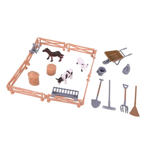 harayaa Bauernhof Tiere Figuren Spielzeug Frühe Lernspielzeug Micro Landschaft Modell Figuren für Erwachsene, 22 Stück, Kein Fahrzeug. von harayaa