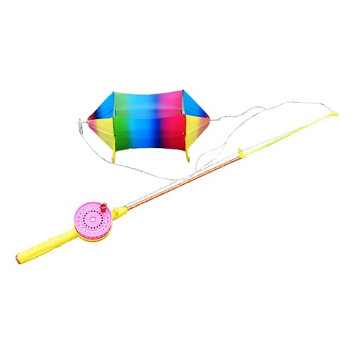 harayaa Box Kite Box Kite Angel Rod Garten Outdoor Spiele Aktivitäten Buntes Drachenspielzeug 3D leicht zu fliegen Regenbogen Drachen von harayaa