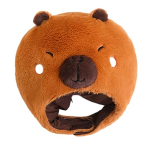 harayaa Capybara-Kopfbedeckung, Plüsch-Tierhut, Kopfschmuck, Kopfbedeckung für Maskenball, Geburtstagsparty von harayaa