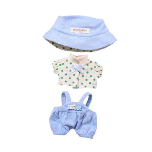 harayaa DREI Puppen-Hosenträgerhosen mit T-Shirt und Mütze für 15–17 cm große Puppen, Geschenkset, Blau harayaa DREI Puppen-Hosenträgerhosen mit T-Shirt und Mütze für 15–17 cm große Puppen, Geschenkset, Blau von harayaa