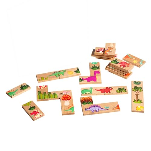 harayaa Dinosaurierdominoes Set passendes Spiel Bildspiel für Kleinkinder Holzpuzzle Spielzeug für Alter 3-8 Jungen Mädchen harayaa Dinosaurierdominoes Set passendes Spiel Bildspiel für Kleinkinder Holzpuzzle Spielzeug für Alter 3-8 Jungen Mädchen von harayaa
