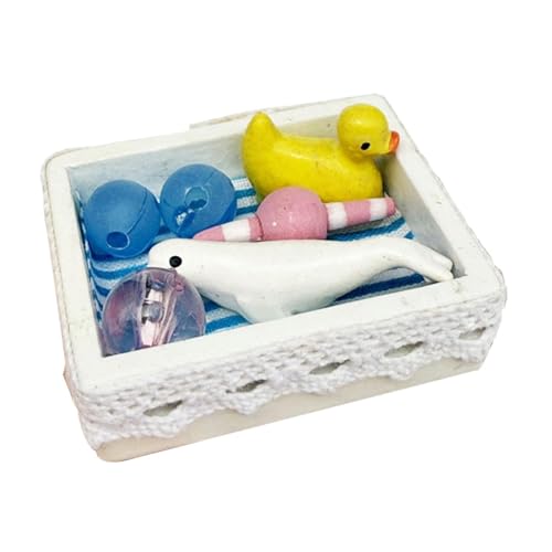harayaa Dollhouse Miniatur Box Bath Toy Box Craft Collection 1/12 Skala Doll Möbelzubehör für Szenenprops Dekor Dekor von harayaa