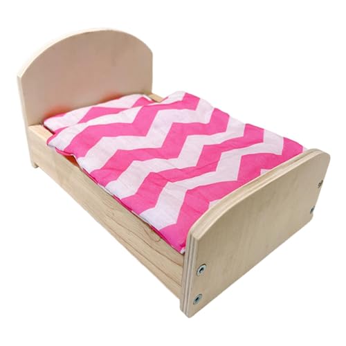 harayaa Dollhouse Miniaturbett mit Matratze und Quilt für Spielzeugdekoration, Holz harayaa Dollhouse Miniaturbett mit Matratze und Quilt für Spielzeugdekoration, Holz von harayaa
