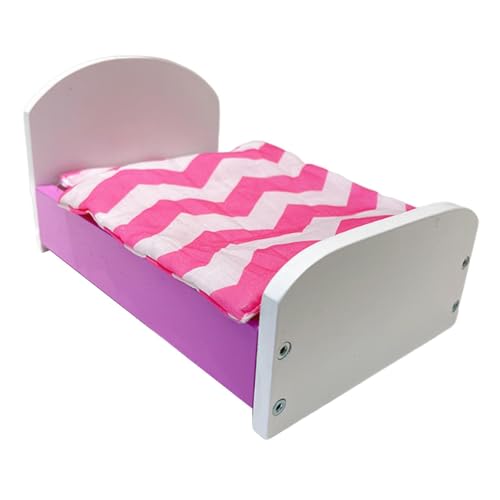 harayaa Dollhouse Miniaturbett mit Matratze und Quilt für Spielzeugdekoration, Lila harayaa Dollhouse Miniaturbett mit Matratze und Quilt für Spielzeugdekoration, Lila von harayaa