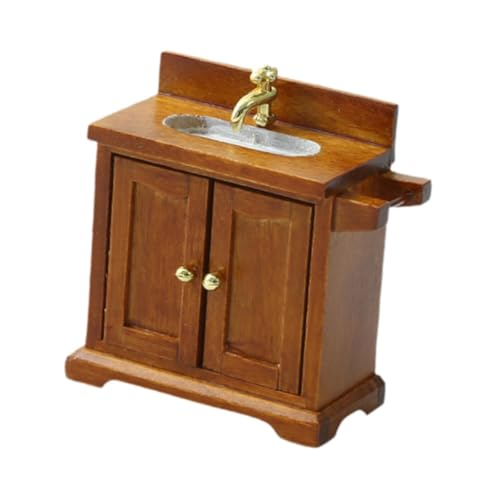 harayaa Dollhouse Möbelstück Badezimmer mit Waschbecken für 1/16 Spielzeug, Braun harayaa Dollhouse Möbelstück Badezimmer mit Waschbecken für 1/16 Spielzeug, Braun von harayaa