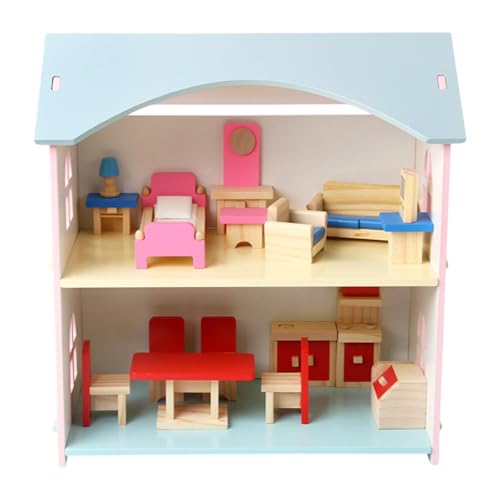 harayaa Doppelstöckiges Puppenhaus Aus Holz mit Möbeln für Mädchen Ab 3 Jahren harayaa Doppelstöckiges Puppenhaus Aus Holz mit Möbeln für Mädchen Ab 3 Jahren von harayaa