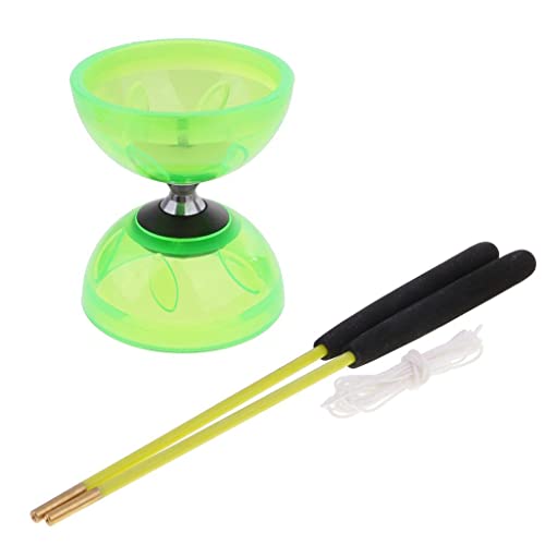 harayaa Dreifach Gelagertes Jonglier Diabolo Spielzeug mit S Set, Grün, 10,5 cm harayaa Dreifach Gelagertes Jonglier Diabolo Spielzeug mit S Set, Grün, 10,5 cm von harayaa