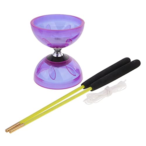 harayaa Dreifach Gelagertes Jonglier Diabolo Spielzeug mit S Set, lila, 10,5 cm harayaa Dreifach Gelagertes Jonglier Diabolo Spielzeug mit S Set, lila, 10,5 cm von harayaa