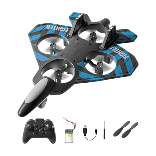 harayaa Fernbedienungsflugzeug RC-Flugzeug Quadcopter Hubschrauber Roll 2 Geschwindigkeiten Einstellbare Starrflügelflugzeug Hobby Segelflugzeug, Blau mit 1 Batterie von harayaa