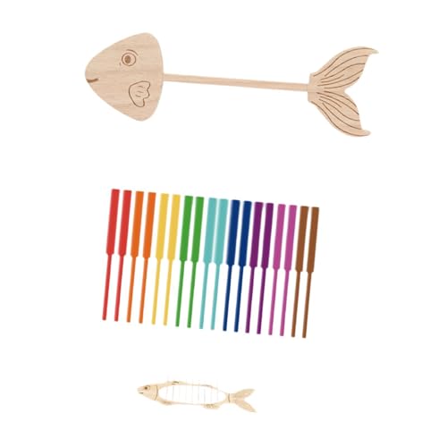 harayaa Fischknochensortierspielzeug, hölzerne Lernfarbsortierspielzeug, Vorschulbildung Spielzeug, Farberkennung für Kinder, S harayaa Fischknochensortierspielzeug, hölzerne Lernfarbsortierspielzeug, Vorschulbildung Spielzeug, Farberkennung für Kinder, S von harayaa