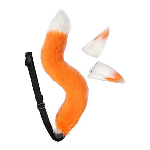 harayaa Fuchsohren Und für Unisex Katzenohr Haarspange für Prom Performance, Orange Weiß von harayaa