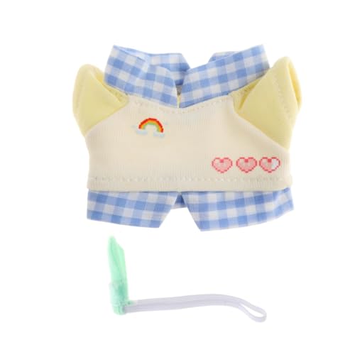 harayaa Gefülltes Puppenhemd, Machen Sie Ihre Eigenen Puppen, Pädagogische DIY Modekleidung. Verkleiden Sie Sich mit Krawatte für 15 cm Puppen, Blaues Gitter von harayaa