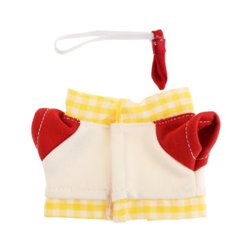 harayaa Gefülltes Puppenhemd, Machen Sie Ihre Eigenen Puppen, Pädagogische DIY Modekleidung. Verkleiden Sie Sich mit Krawatte für 15 cm Puppen, Gelbes Gitter von harayaa