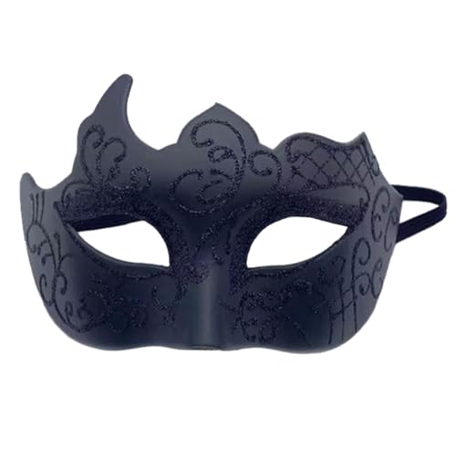 harayaa Halbe Gesichtsmaske, Maskerade-Maske, Cosplay, Männer, Frauen, Erwachsene, Mardi Gras-Maske, Requisiten, für Kostüm, Halloween, Bühnenauftritt, Schwarz von harayaa
