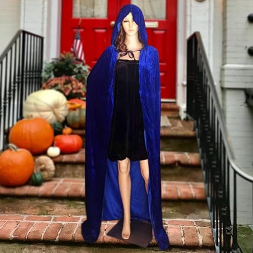 harayaa Halloween-Kapuzenumhang, Robe, Zauberer, soutfit, Zubehör für die Anziehparty, Blau von harayaa