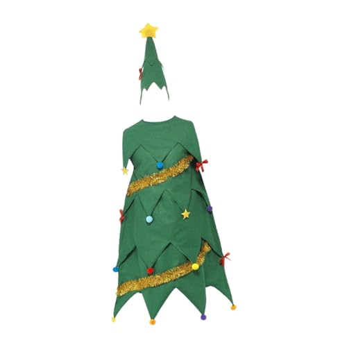 harayaa Herren-Weihnachtsbaum-Kostüm mit Hut, tragbar, dekorativ, wiederverwendbar, langlebig, Cosplay-Kostüm-Requisiten für Rollenspiele von harayaa