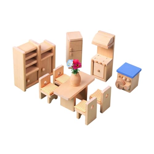 harayaa Hölzernes Puppenhaus Miniaturmöbel Set, Rollenspiel Spielzeug, Simulation, Kinderspielzeug, Geburtstagsgeschenke, Klassische Hobby Bastelarbeiten für, Esszimmer harayaa Hölzernes Puppenhaus Miniaturmöbel Set, Rollenspiel Spielzeug, Simulation, Kinderspielzeug, Geburtstagsgeschenke, Klassische Hobby Bastelarbeiten für, Esszimmer von harayaa