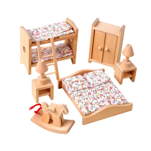 harayaa Hölzernes Puppenhaus Miniaturmöbel Set, Rollenspiel Spielzeug, Simulation, Kinderspielzeug, Geburtstagsgeschenke, Klassische Hobby Bastelarbeiten für, Kinderzimmer harayaa Hölzernes Puppenhaus Miniaturmöbel Set, Rollenspiel Spielzeug, Simulation, Kinderspielzeug, Geburtstagsgeschenke, Klassische Hobby Bastelarbeiten für, Kinderzimmer von harayaa