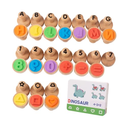 harayaa Holz Alphabet Number Stempel Stempel ABC Rechtschreibung mit 26 Buchstaben Mathematik Lernen Lernspielzeug für 3 4 5 Jahre Alte von harayaa