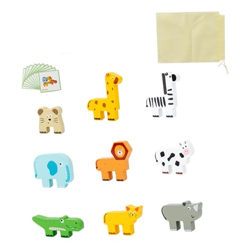 harayaa Holz Stapelspielzeug, Balance Spiel, Pädagogische Holz Tierblöcke, Tierbau für Geburtstagsgeschenke, Kleinkinder, Kinder harayaa Holz Stapelspielzeug, Balance Spiel, Pädagogische Holz Tierblöcke, Tierbau für Geburtstagsgeschenke, Kleinkinder, Kinder von harayaa