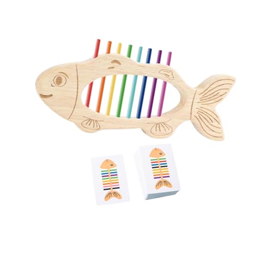 harayaa Holzfischknochen Passende Spielzeugfarbe Sortierung Handauge Koordination Matching Game Fine Motor für Boy Girls 3+Jahre Vorschule von harayaa