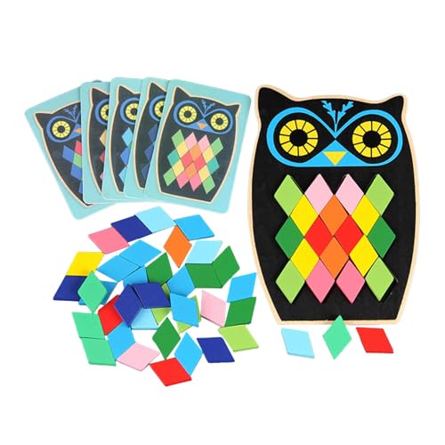 harayaa Holzmusterblöcke Formpuzzle für Kompaktes, Robustes pädagogisches Tangram-Puzzle, Eule harayaa Holzmusterblöcke Formpuzzle für Kompaktes, Robustes pädagogisches Tangram-Puzzle, Eule von harayaa