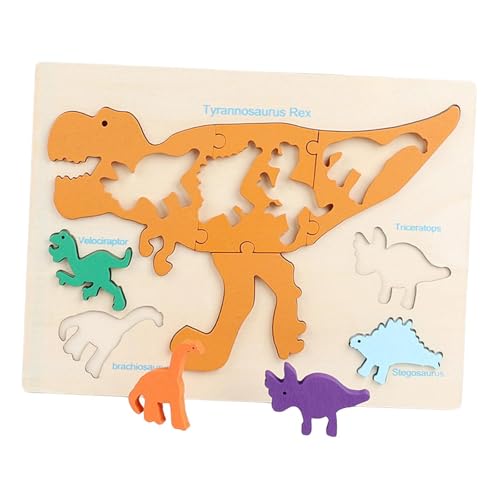 harayaa Holzpuzzles Vorschule Lernspielzeug Kognition Geschick Matching Game Kleinkinder Jungen Mädchen, Dinosaurier von harayaa