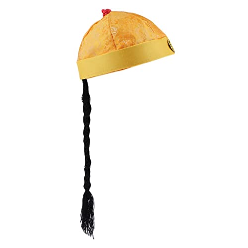 harayaa Hut des Alten Chinesischen Kaisers – Hüte für Feiertags Cosplay, Partygeschenke (4 Farben Zur Auswahl), Gelb, 55cm von harayaa