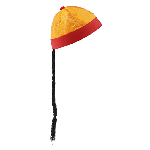 harayaa Hut des Alten Chinesischen Kaisers – Hüte für Feiertags Cosplay, Partygeschenke (4 Farben Zur Auswahl), Gelb + Rot, 55cm von harayaa
