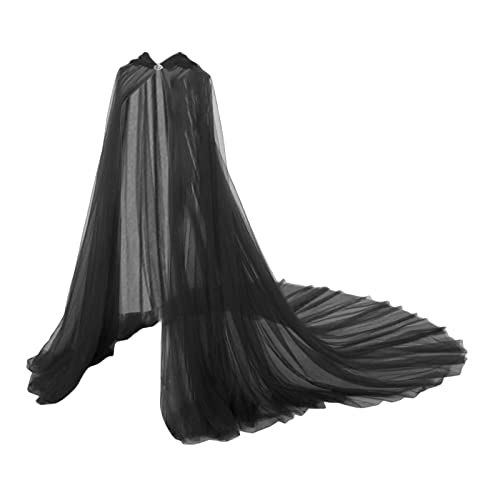 harayaa Kapuzen Tüll Umhang, Langer, Universeller, Waschbarer, Weicher Horror Vintage Mesh Umhang für Erwachsene, Frauen, Magier, Maskerade Partys, Schwarz harayaa Kapuzen Tüll Umhang, Langer, Universeller, Waschbarer, Weicher Horror Vintage Mesh Umhang für Erwachsene, Frauen, Magier, Maskerade Partys, Schwarz von harayaa
