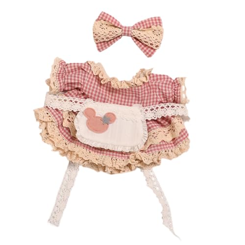 harayaa Kariertes Kleid für Plüschpuppen, Handgefertigte Modekostüme, Süße Kleidung für 7,87'' Puppen, Rosa harayaa Kariertes Kleid für Plüschpuppen, Handgefertigte Modekostüme, Süße Kleidung für 7,87'' Puppen, Rosa von harayaa