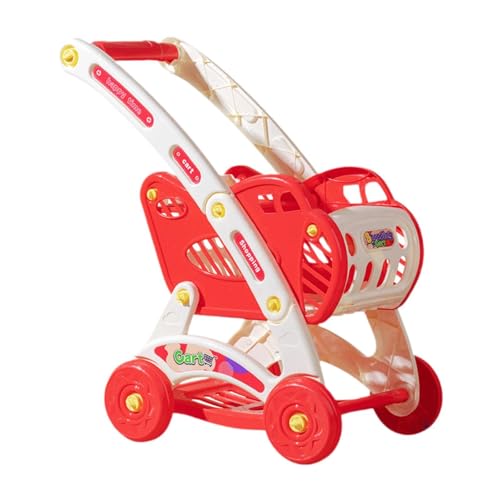 harayaa Kinder Einkaufswagen Spielzeug, Handcart für Rollenspiele im Supermarkt, Rot harayaa Kinder Einkaufswagen Spielzeug, Handcart für Rollenspiele im Supermarkt, Rot von harayaa