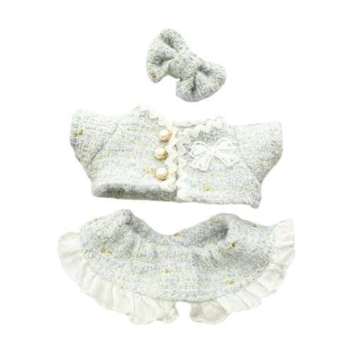 harayaa Kleidungsset für 17 cm Puppen, Ankleidezubehör mit Mantel Und Kleid, Blau von harayaa