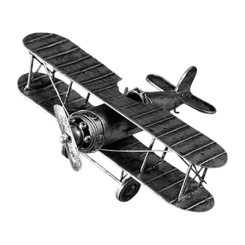 harayaa Kleines Flugzeug, Modellflugzeug, Segelflugzeug, Retro, Dekoratives Flugzeug Aus Metalldruckguss, Flugzeugornamente für Den, Silber von harayaa