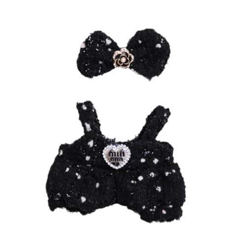 harayaa Mädchen Puppenkleidung, Puppen Overall mit Haar Accessoires, Schwarz harayaa Mädchen Puppenkleidung, Puppen Overall mit Haar Accessoires, Schwarz von harayaa