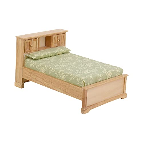 harayaa Miniatur Puppenhaus Bett 1:12 - Holzmöbel für Schlafzimmer Dekoration von harayaa